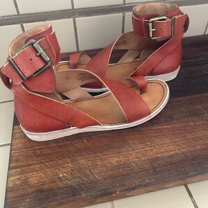 Free People leather Ankle Strap Sandals 7.5